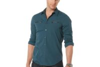 Zipper dress shirt mens