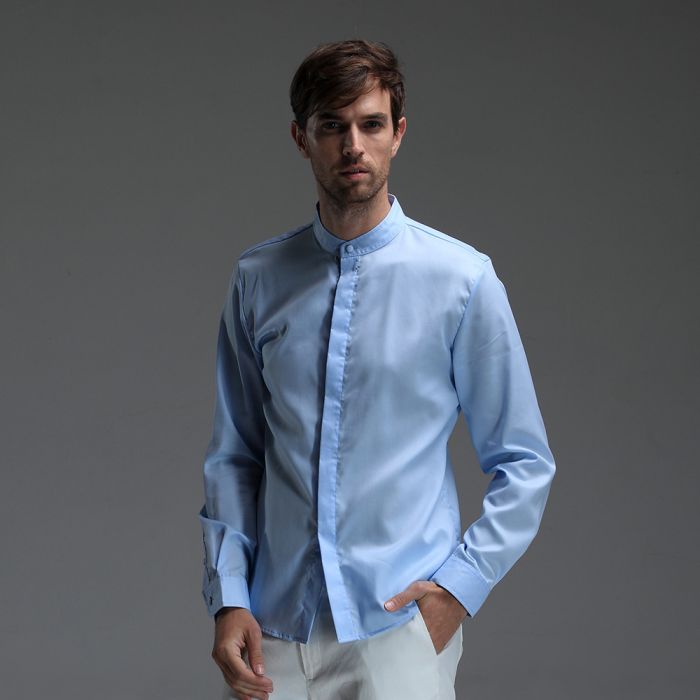 Collar collarless shirt mandarin sleeve banded