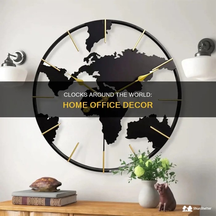 How to decorate home office world clocks