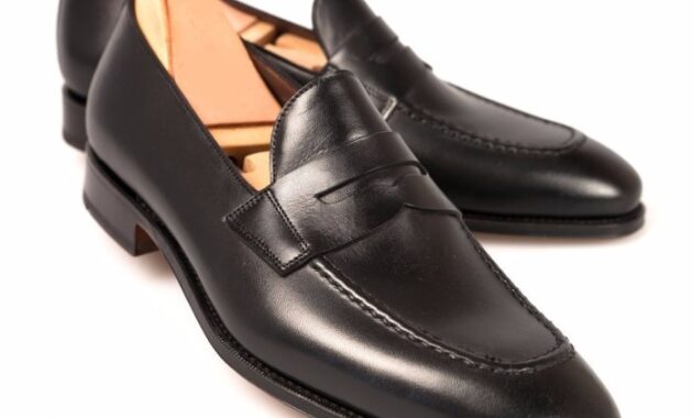 Mens leather dress shoes black