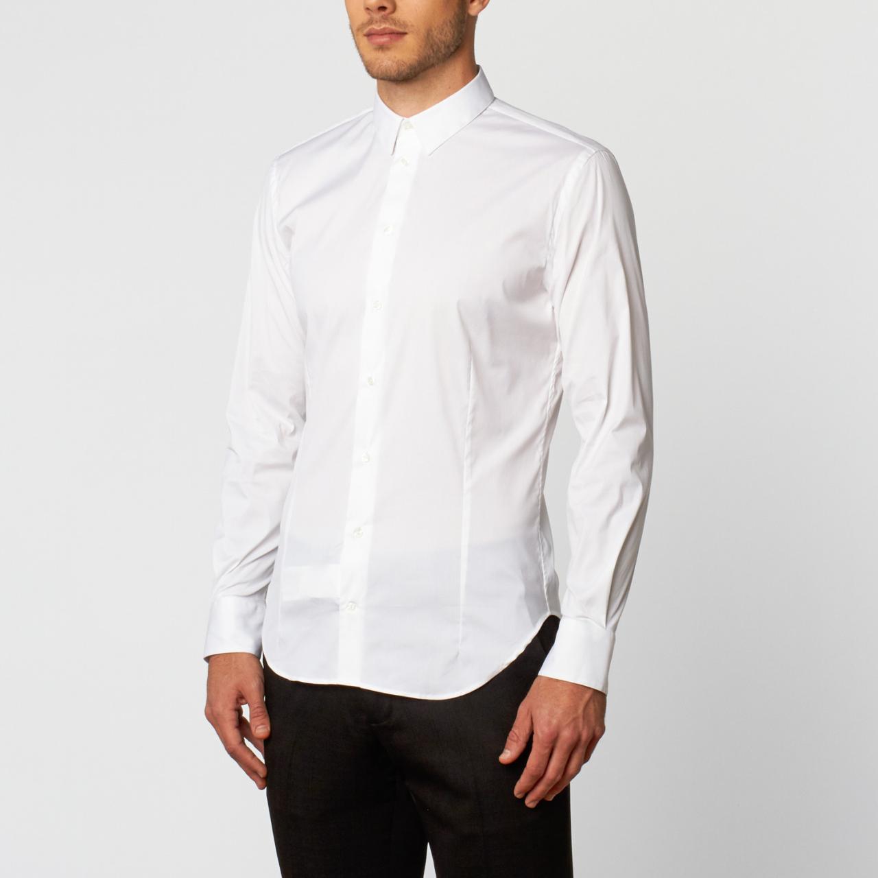 Mens white long sleeve dress shirts