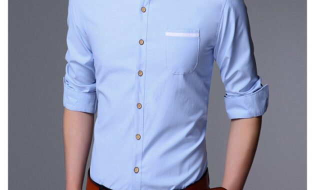 Men's mandarin collar dress shirts