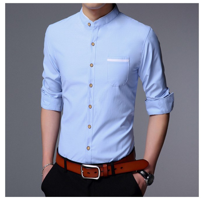 Men's mandarin collar dress shirts