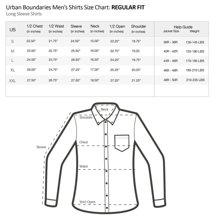 Men's dress shirt sizing guide